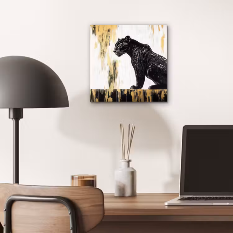 Panter - Zwart - Abstract - Goud aluminium wit klein -sfeer5