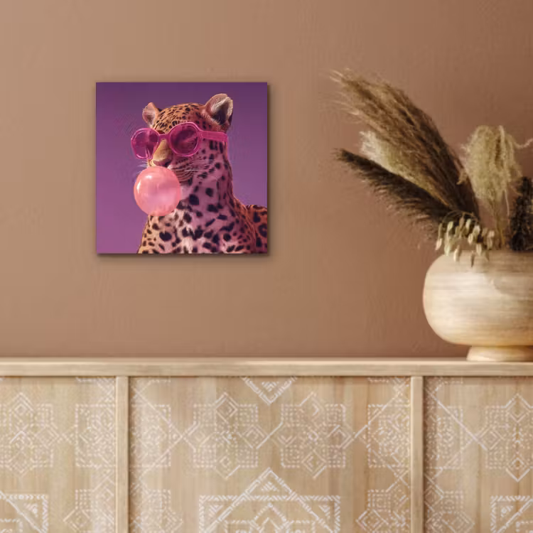 Panter - Zonnebril - Kauwgombel - Roze aluminium wit klein -sfeer4