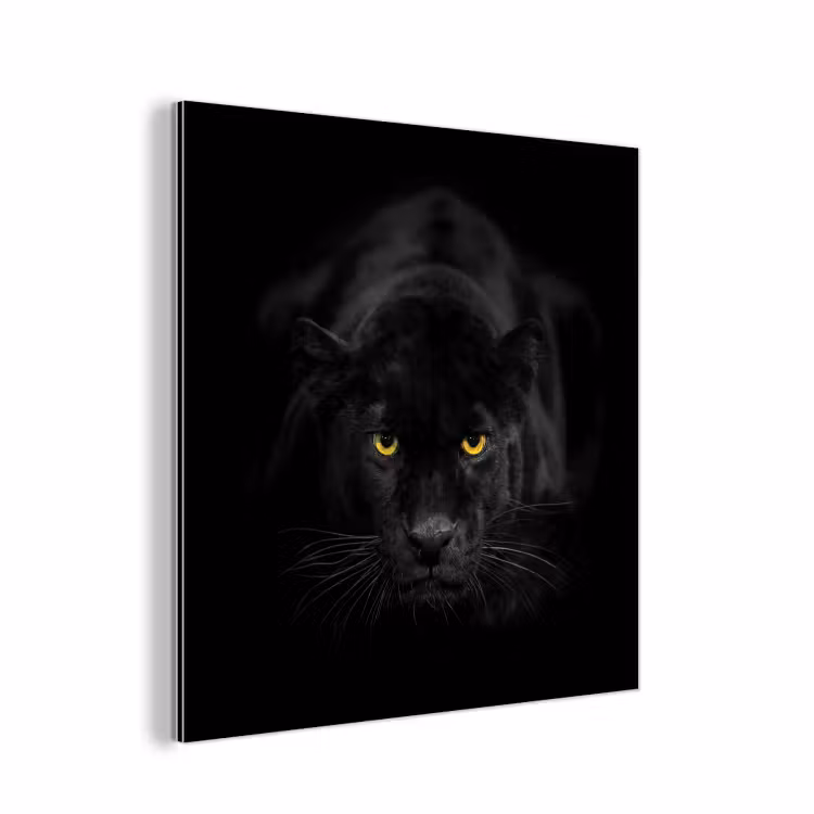 Panter - Dieren - Zwart - Ogen aluminium wit klein -3d