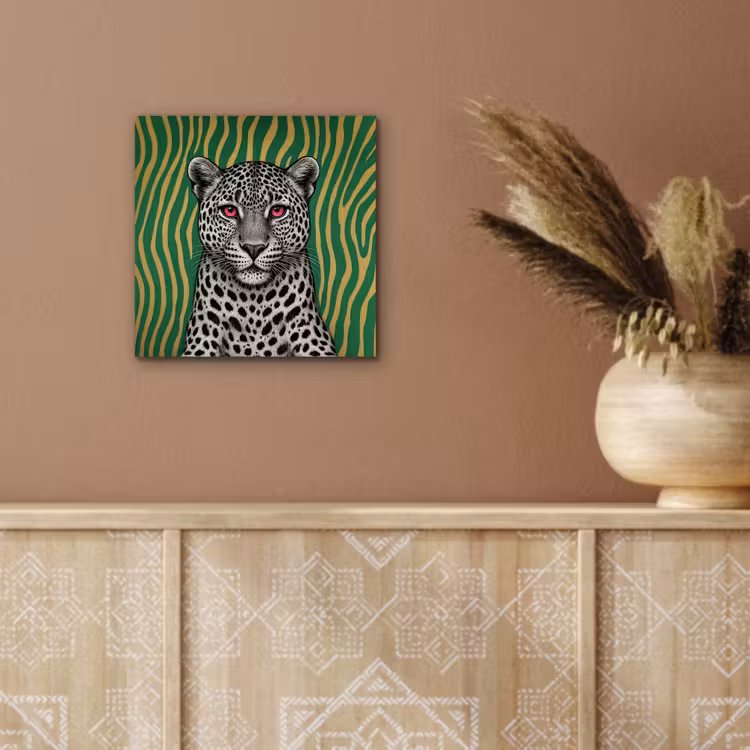 Panter - Zebrapatroon - Groen aluminium wit klein -sfeer4