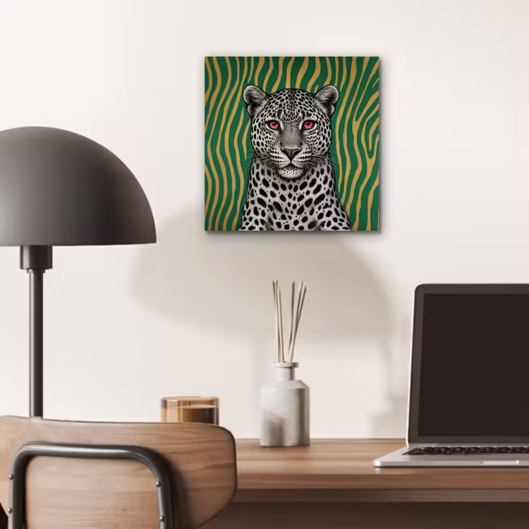 Panter - Zebrapatroon - Groen aluminium wit klein -sfeer5