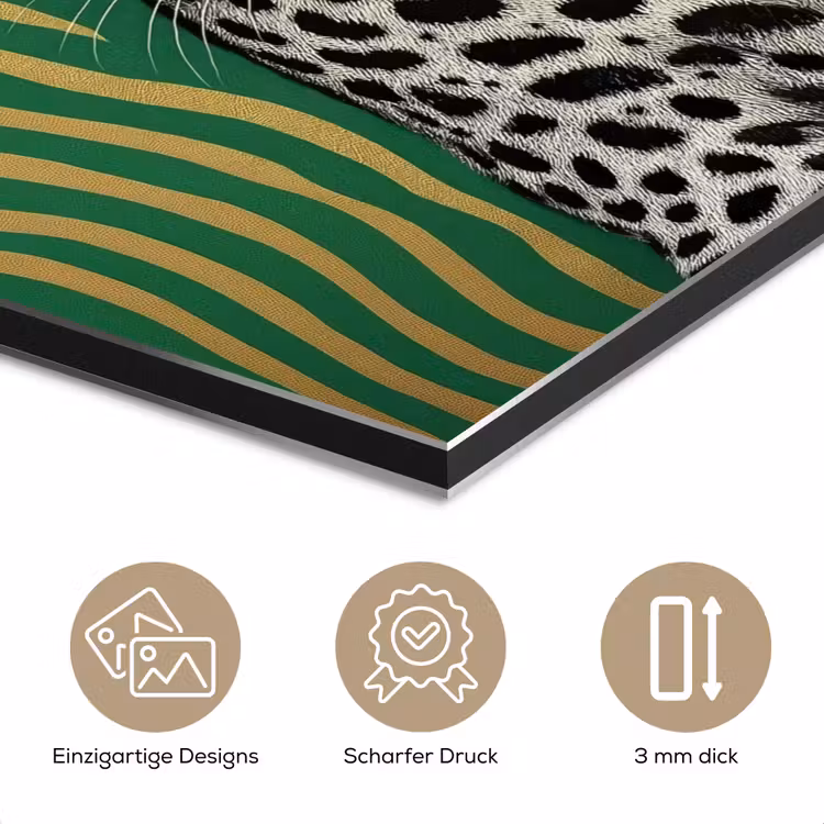 Panter - Zebrapatroon - Groen aluminium wit klein -closeup_DE