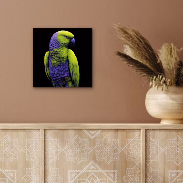 Papegaai - Veren - Opvallend - Groen aluminium wit klein -sfeer4