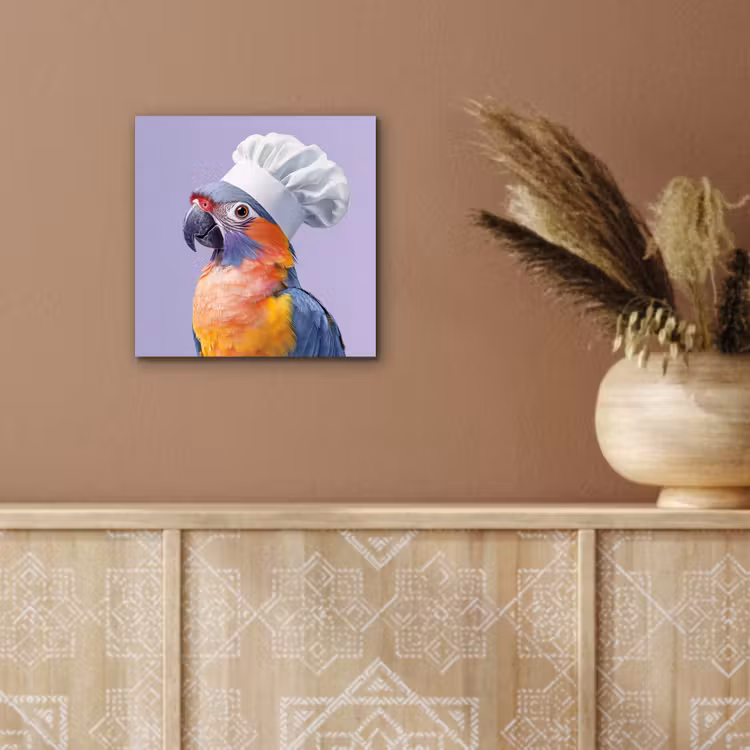 Papegaai - Koksmuts - Paars - Cute aluminium wit klein -sfeer4