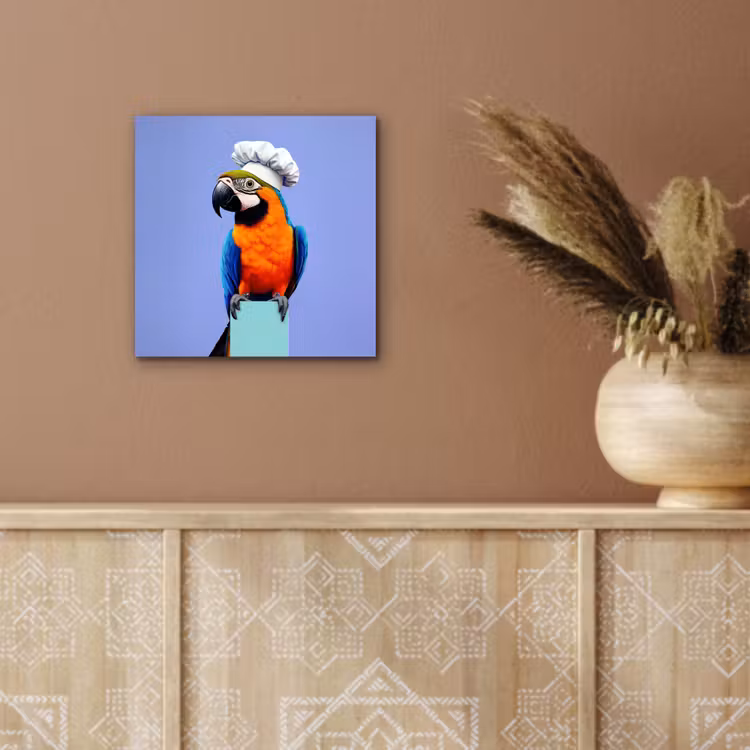 Papegaai - Koksmuts - Vogel - Leuk aluminium wit klein -sfeer4