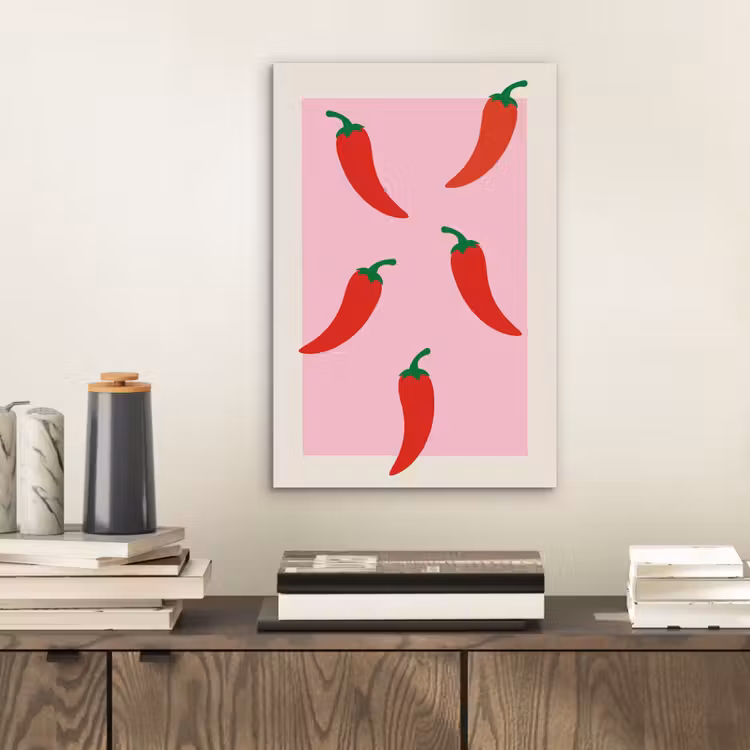 Pepers - Rood - Illustratie aluminium wit klein -sfeer1
