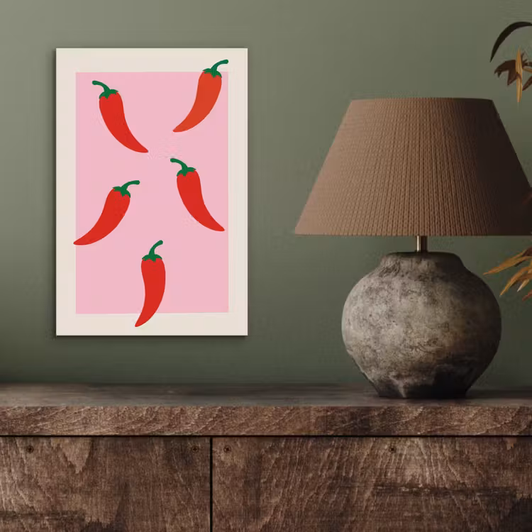 Pepers - Rood - Illustratie aluminium wit klein -sfeer2