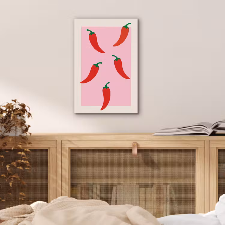 Pepers - Rood - Illustratie aluminium wit klein -sfeer3