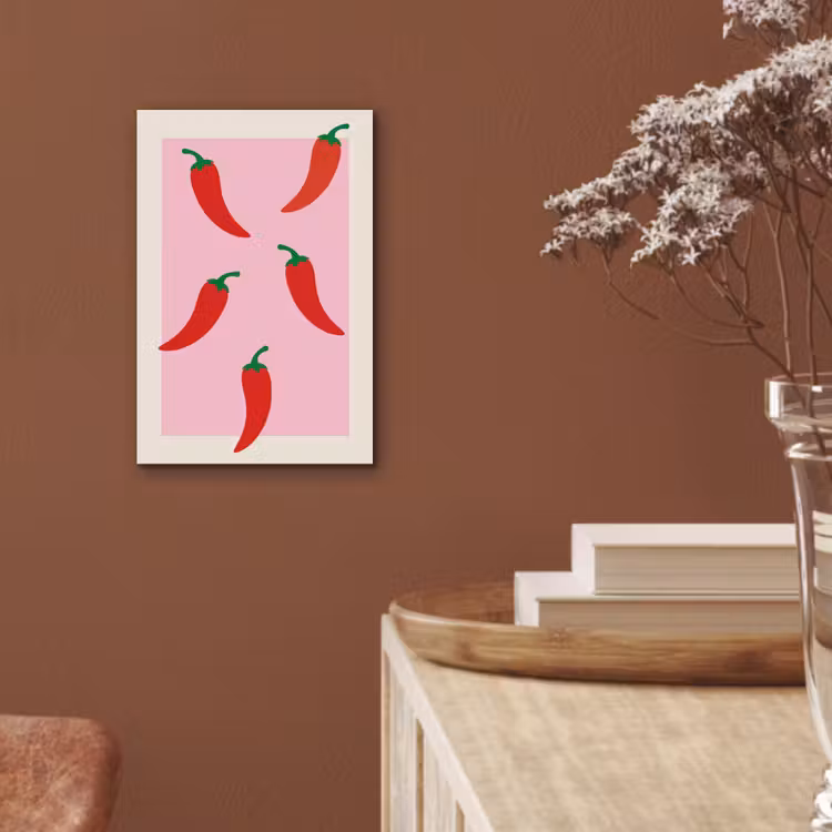 Pepers - Rood - Illustratie aluminium wit klein -sfeer4