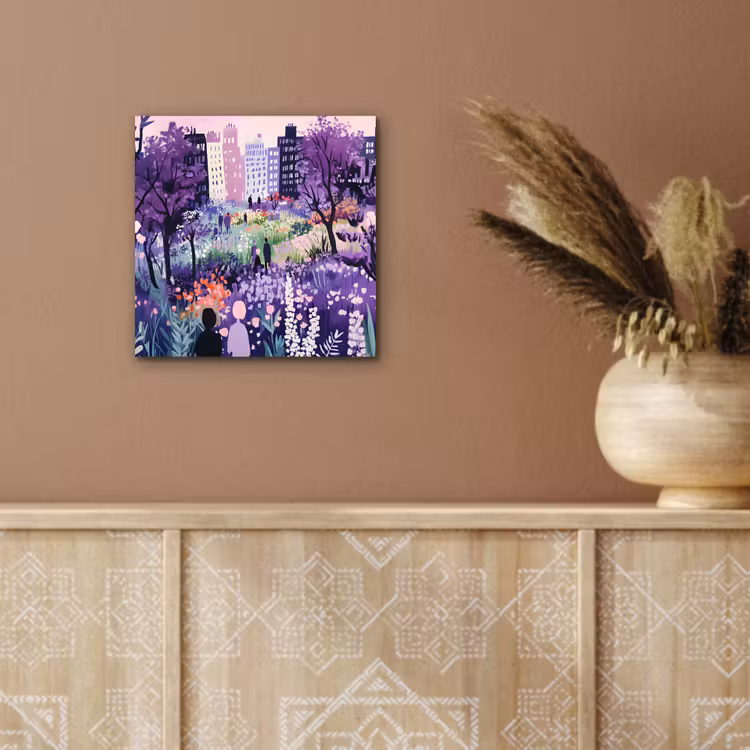 Park - Bomen - Bloemen - Gebouwen aluminium wit klein -sfeer4
