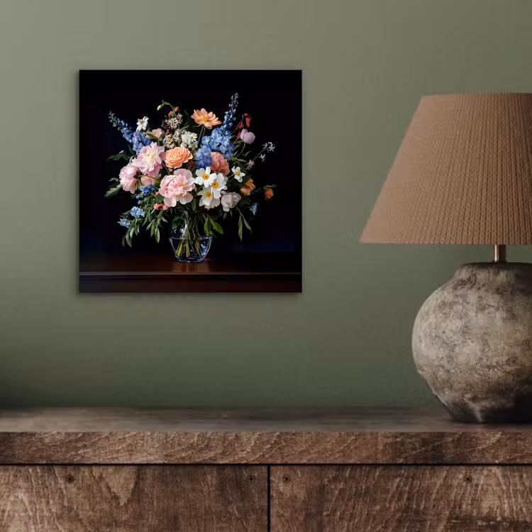 Pastel - Bloemen - Glazen - Vaas aluminium wit klein -sfeer2