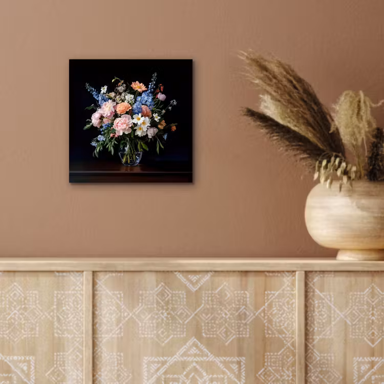 Pastel - Bloemen - Glazen - Vaas aluminium wit klein -sfeer4