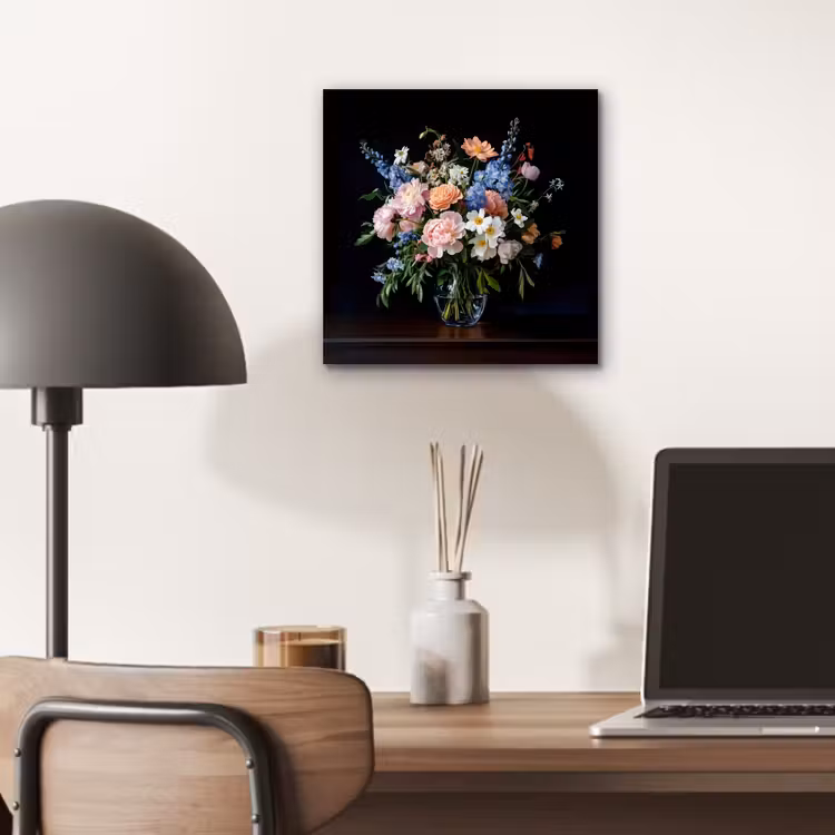 Pastel - Bloemen - Glazen - Vaas aluminium wit klein -sfeer5
