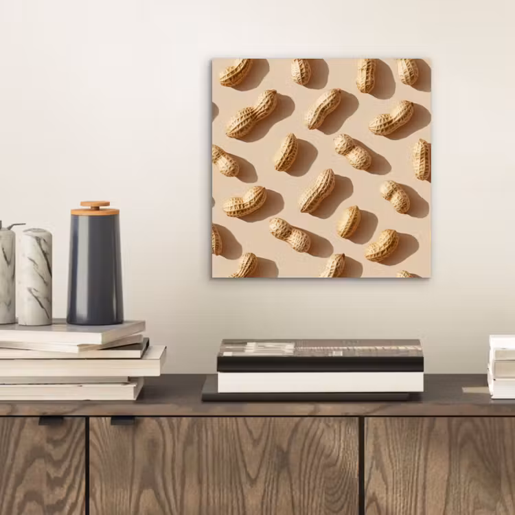 Pinda's - Patroon - Beige aluminium wit klein -sfeer1
