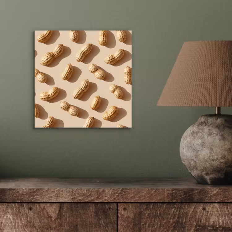 Pinda's - Patroon - Beige aluminium wit klein -sfeer2