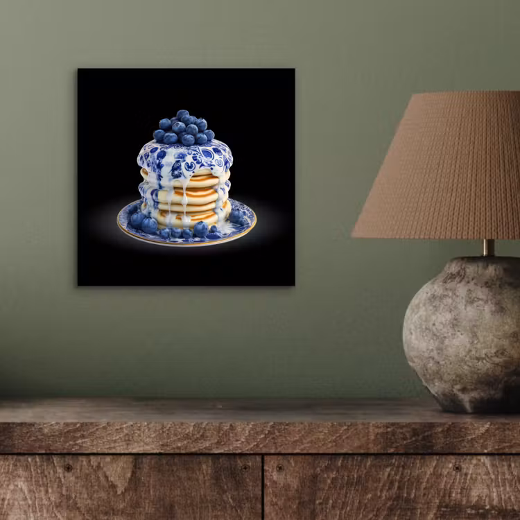 Pannenkoeken - Blauwe Bessen - Bord aluminium wit klein -sfeer2