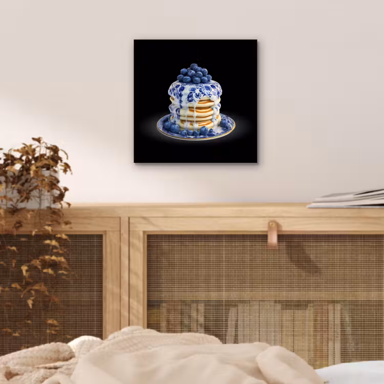 Pannenkoeken - Blauwe Bessen - Bord aluminium wit klein -sfeer3
