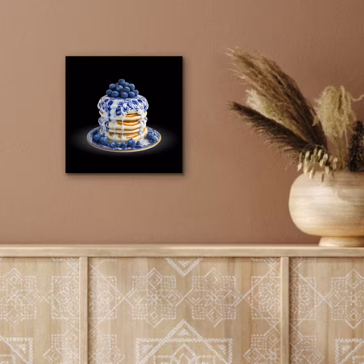 Pannenkoeken - Blauwe Bessen - Bord aluminium wit klein -sfeer4