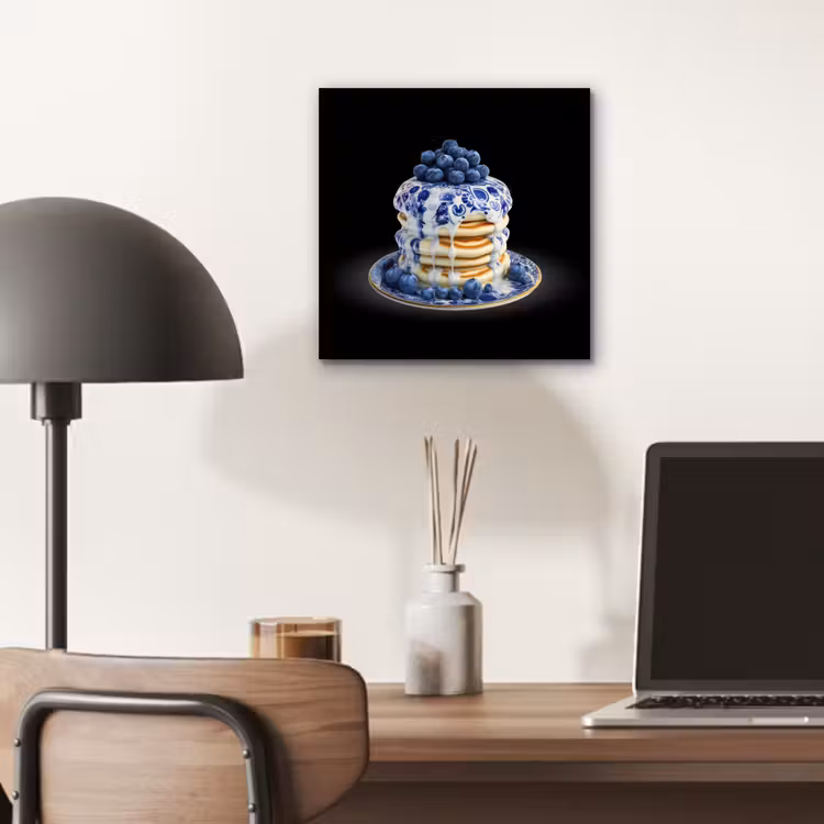 Pannenkoeken - Blauwe Bessen - Bord aluminium wit klein -sfeer5