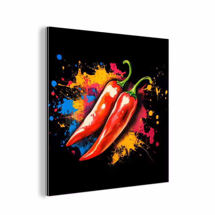 Peper - Graffiti - Verf - Abstract - Modern - Kleurrijk aluminium wit klein -3d