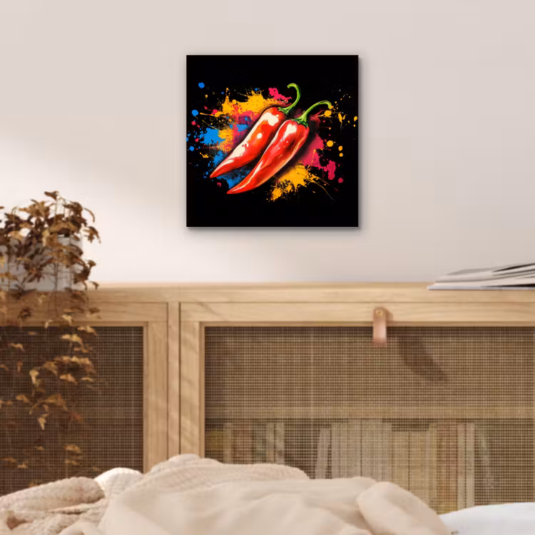 Peper - Graffiti - Verf - Abstract - Modern - Kleurrijk aluminium wit klein -sfeer3