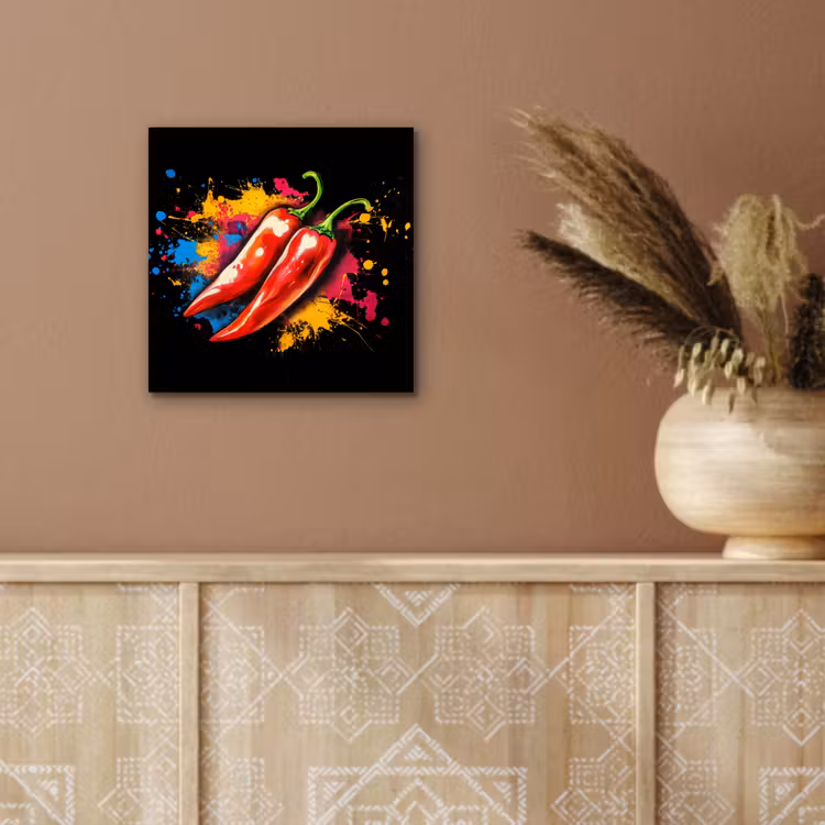 Peper - Graffiti - Verf - Abstract - Modern - Kleurrijk aluminium wit klein -sfeer4