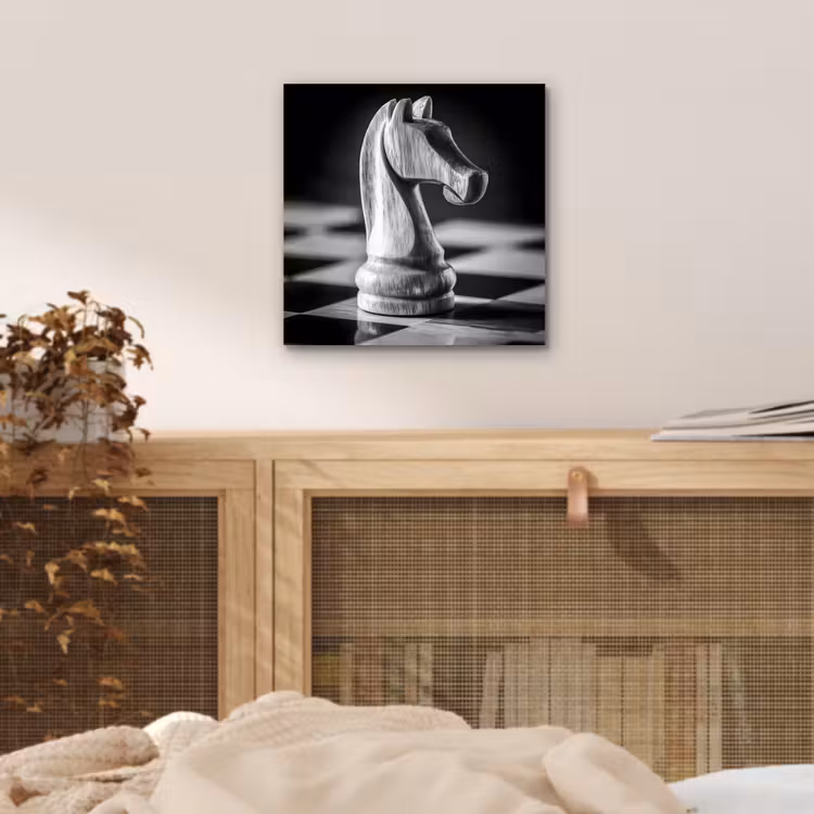 Paard - Hout - Schaalbord - Zwart aluminium wit klein -sfeer3