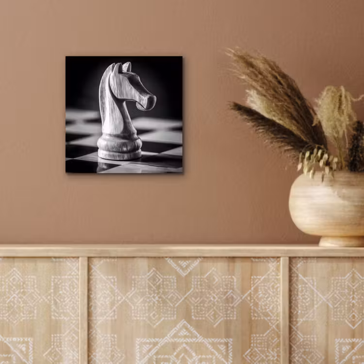 Paard - Hout - Schaalbord - Zwart aluminium wit klein -sfeer4