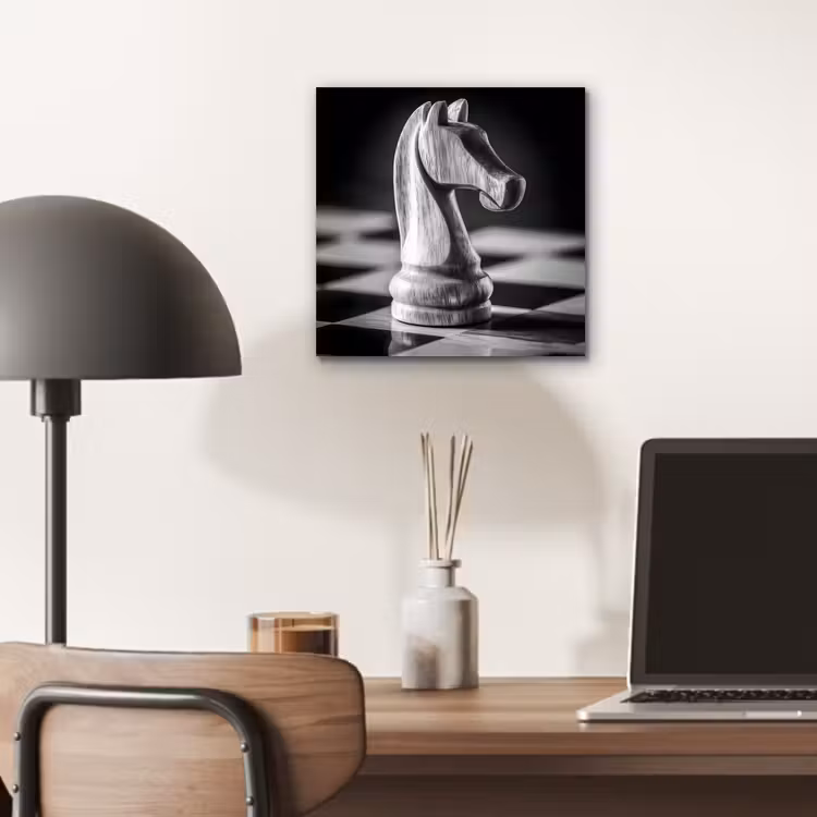 Paard - Hout - Schaalbord - Zwart aluminium wit klein -sfeer5