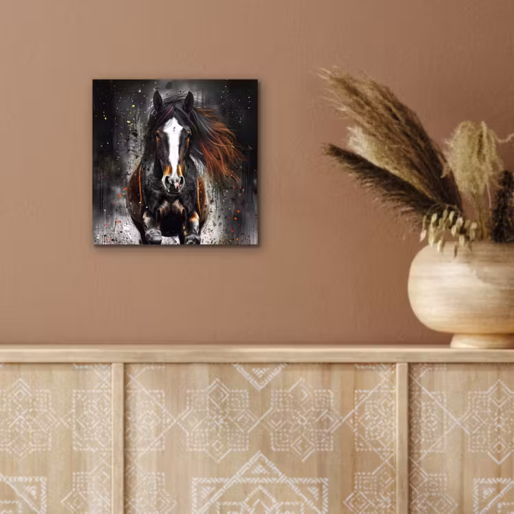 Paard - Dieren - Zwart - Luxe - Modern aluminium wit klein -sfeer4