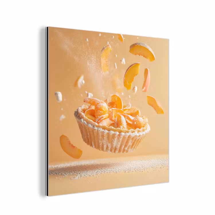 Peach - Eten - Taart - Oranje aluminium wit klein -3d