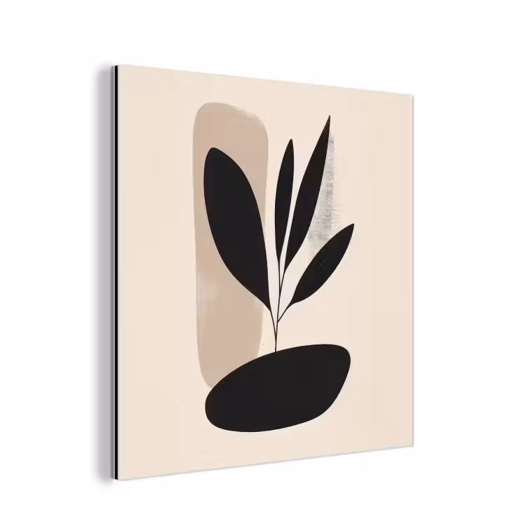 Plant - Beige - Japandi aluminium wit klein -3d