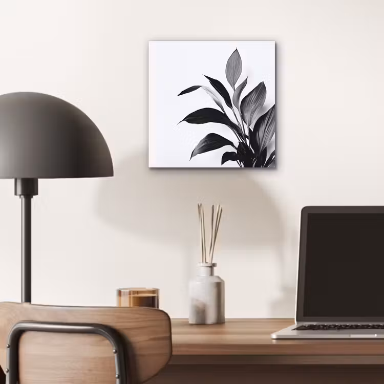 Plant - Bladeren - Minimalistisch - Zwart aluminium wit klein -sfeer5