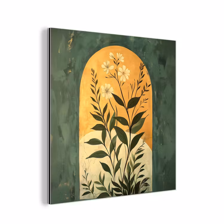 Plant - Bloemen - Wit aluminium wit klein -3d
