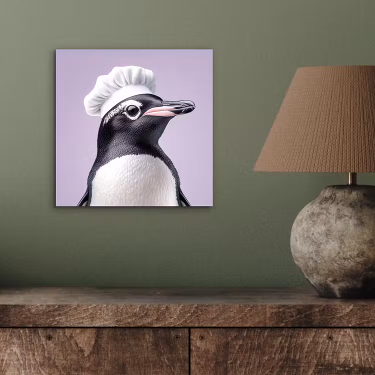 Pinguïn - Koksmuts - Lief - Paars aluminium wit klein -sfeer2