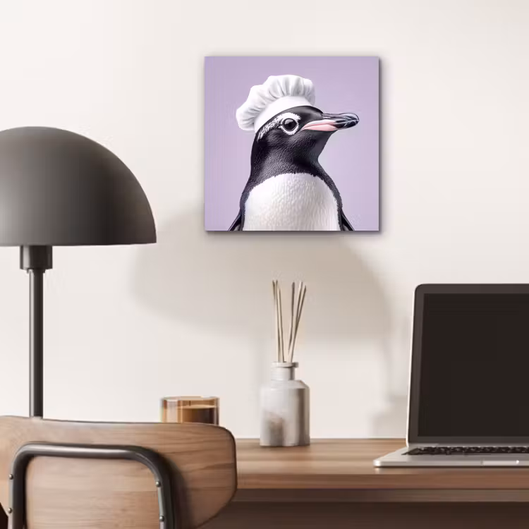 Pinguïn - Koksmuts - Lief - Paars aluminium wit klein -sfeer5