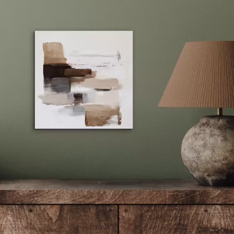 Penseelstreken - Balans - Beige - Bruin aluminium wit klein -sfeer2