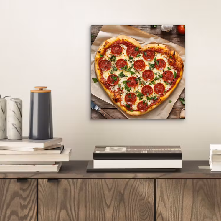 Pizza - Hart - Pepperoni - Tomaat aluminium wit klein -sfeer1