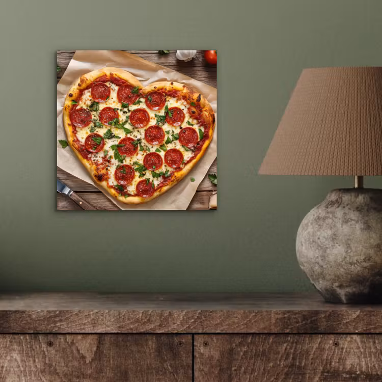 Pizza - Hart - Pepperoni - Tomaat aluminium wit klein -sfeer2