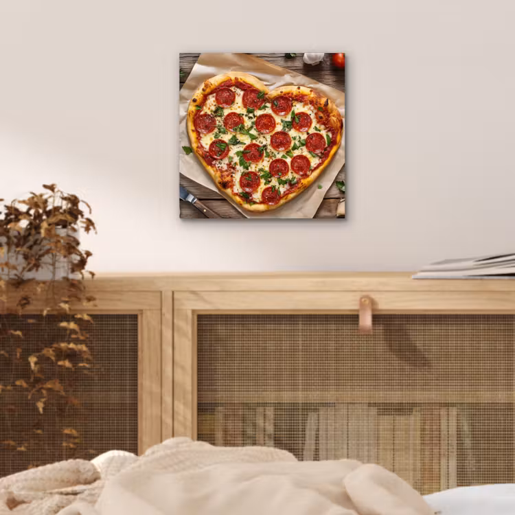 Pizza - Hart - Pepperoni - Tomaat aluminium wit klein -sfeer3