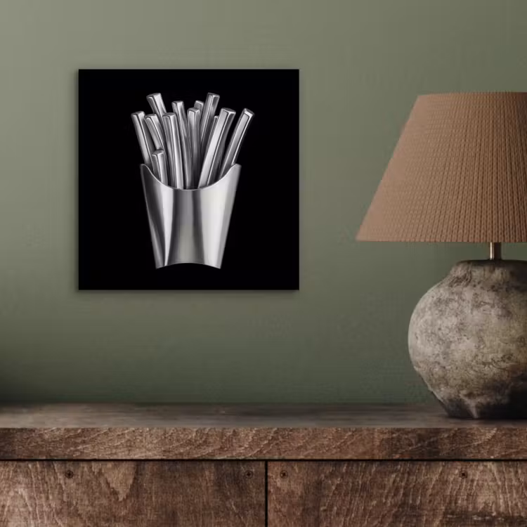 Frietjes - Futuristisch - Zilver aluminium wit klein -sfeer2