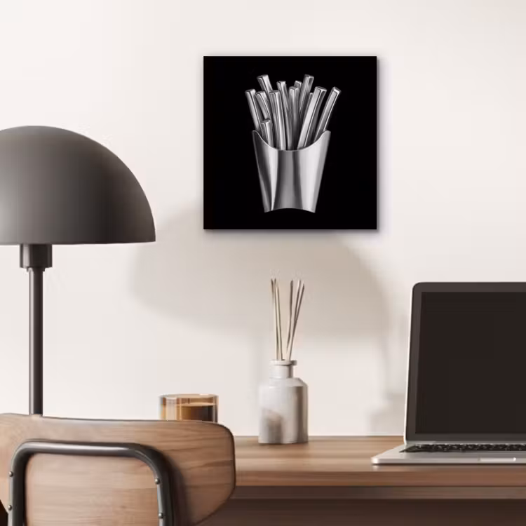 Frietjes - Futuristisch - Zilver aluminium wit klein -sfeer5