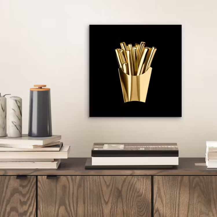 Friet - Goud - Chrome - Eten aluminium wit klein -sfeer1