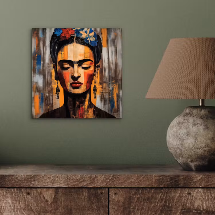 Portret - Vrouw - Bloemen aluminium wit klein -sfeer2