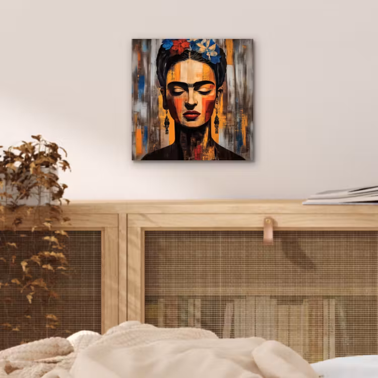 Portret - Vrouw - Bloemen aluminium wit klein -sfeer3