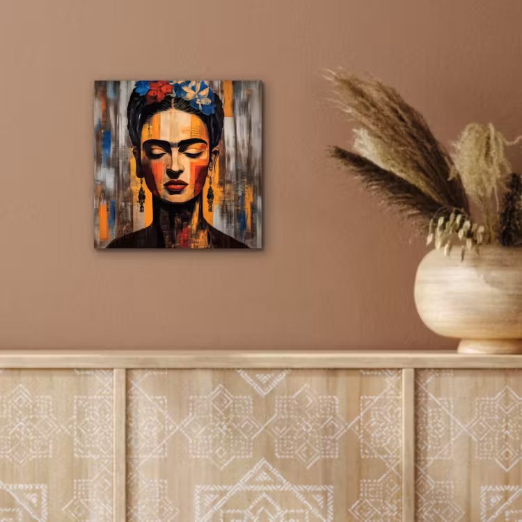 Portret - Vrouw - Bloemen aluminium wit klein -sfeer4
