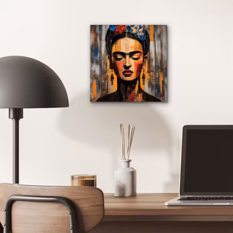 Portret - Vrouw - Bloemen aluminium wit klein -sfeer5