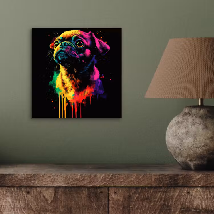 Puck - Hond - Verf - Kleuren aluminium wit klein -sfeer2