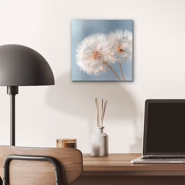 Paardenbloemen - Pluisjes - Wit aluminium wit klein -sfeer5