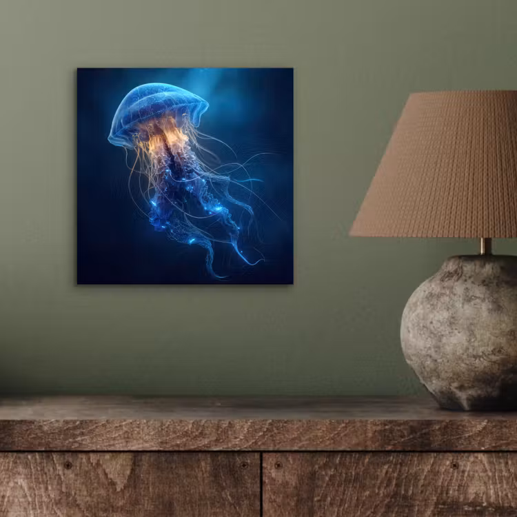 Kwal - Lichtgevend - Tentakels - Blauw aluminium wit klein -sfeer2